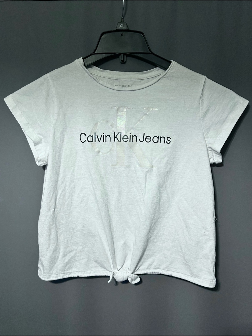 Calvin Klein Jeans Clean Girls XL Logo Tie-Front T-Shirt